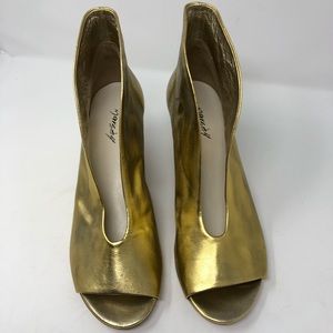 Marséll Gold Metallic Peep Toe Bootie